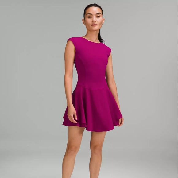 lululemon athletica Dresses & Skirts - Lululemon Everlux Mesh Back Tennis Dress - Magenta Fit-and-Flare Size 10